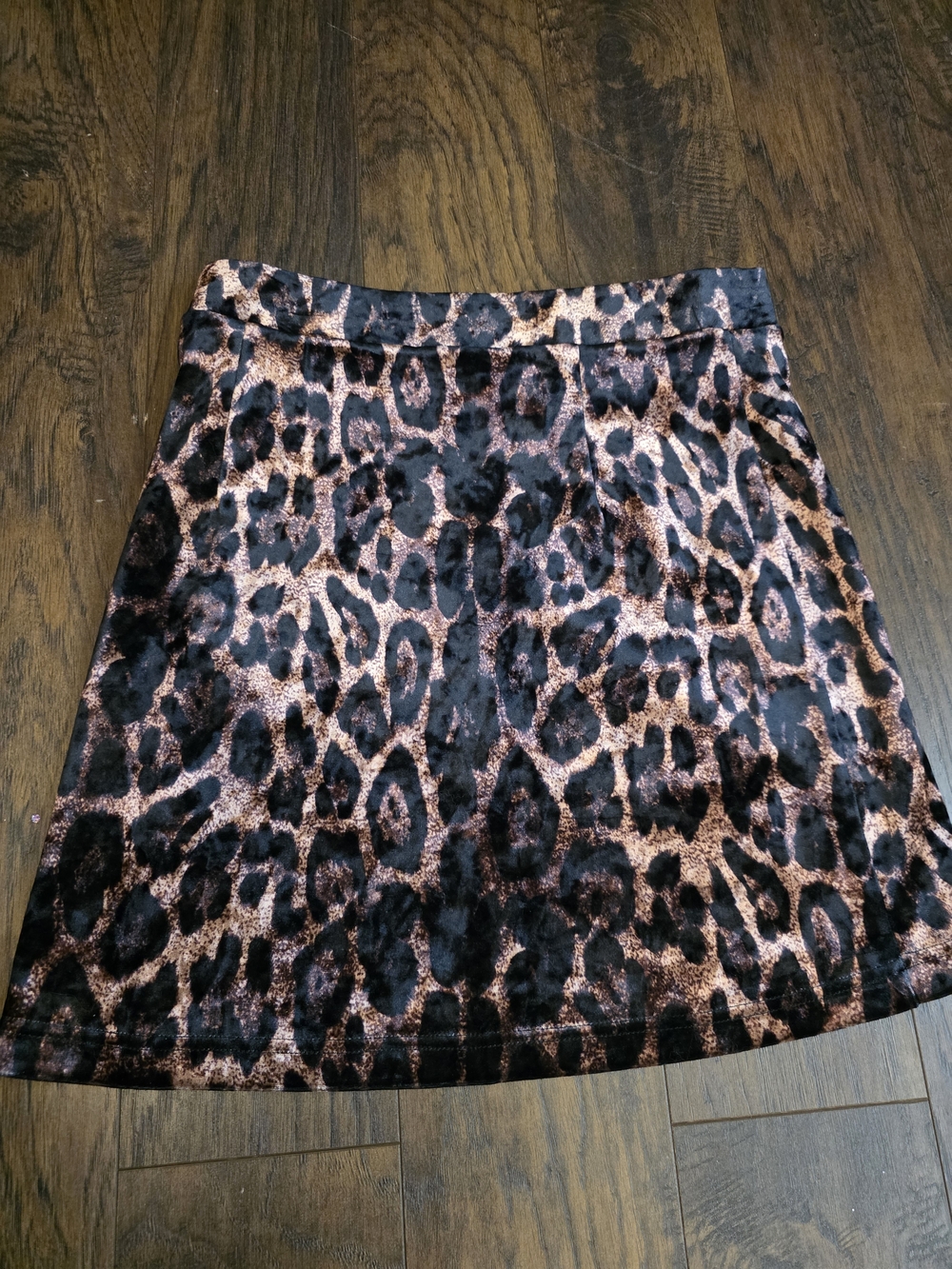 Potter's Pot Leopard Print A-Line Mini Skirt - Black & Brown - Picture 4 of 5